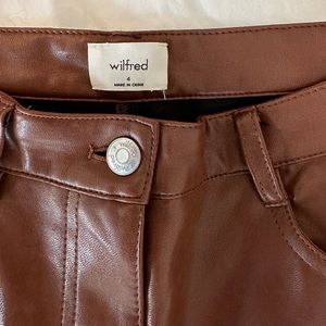 Size 4 original Aritzia Melina brown leather pants
